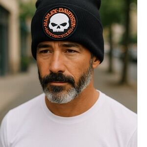 Harley-Davidson Black  Knit Beanie W/ Willie G. Embroidered Logo